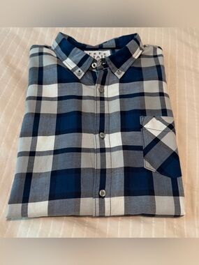 Free State Long Sleeve Button Down Shirt - Men’s 3XL - Blue Pink Ombre Plaid